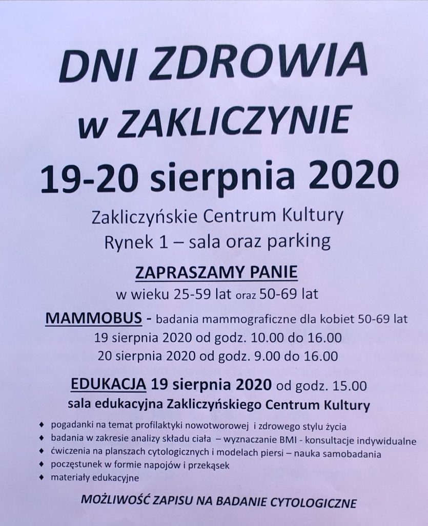 Dni zdrowia w Zakliczynie